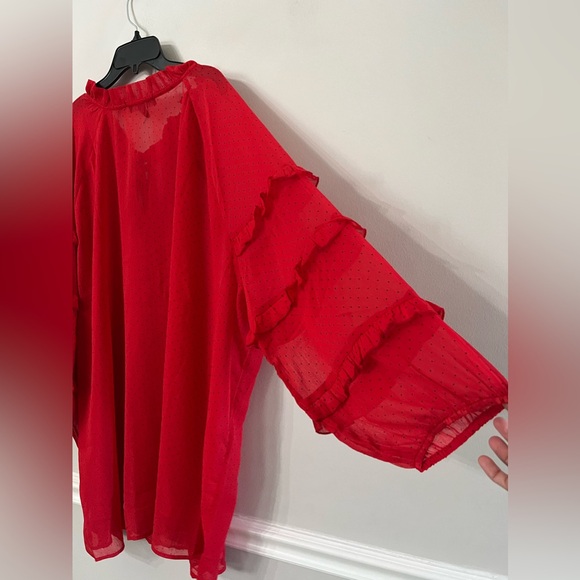 NEW Roaman's Women's Plus Size Ruffle Blouse Size: 32w - Picture 3 of 5